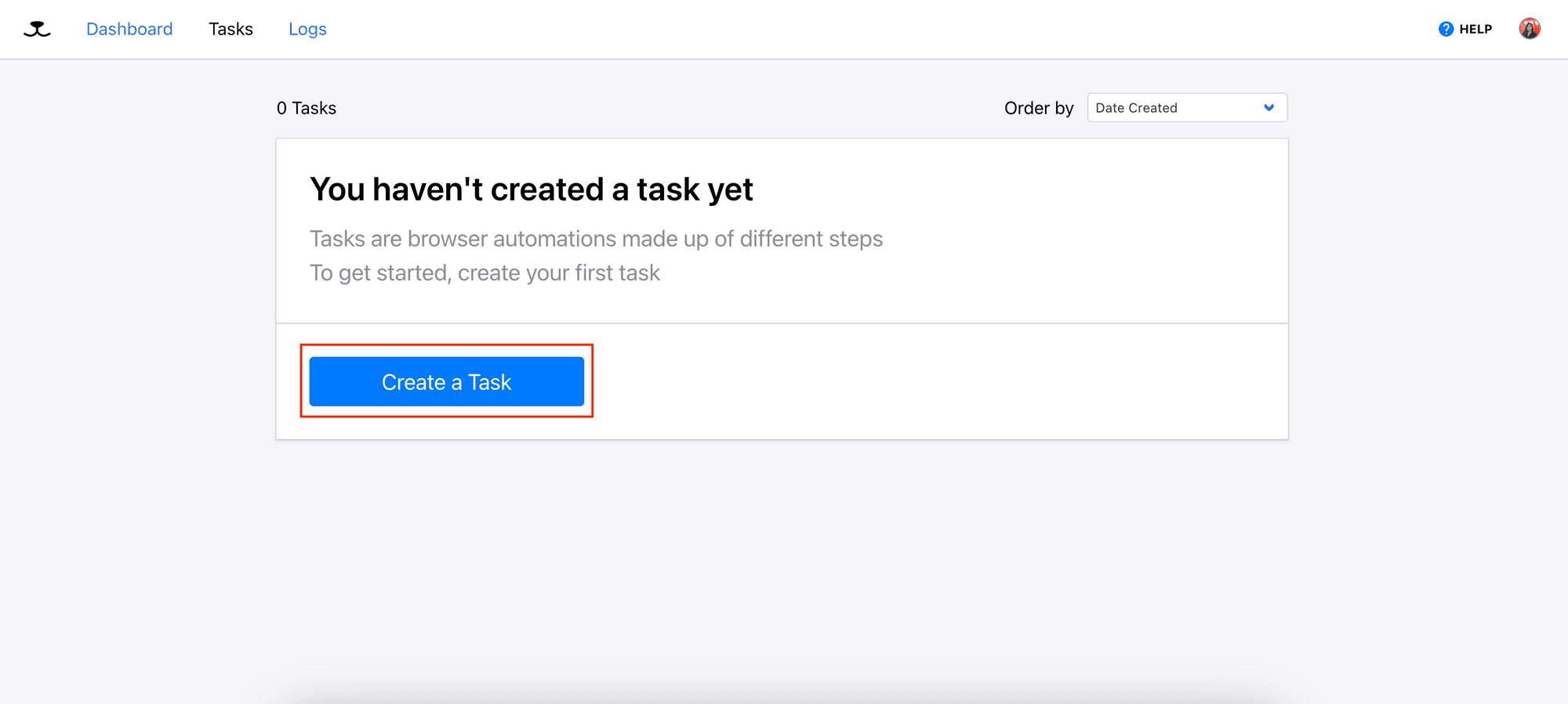create a task in Browserbear