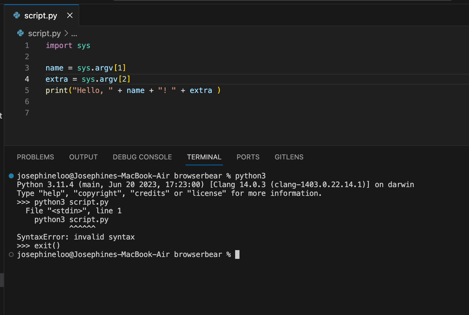 running python commnad within the Pyhon interpreter.png