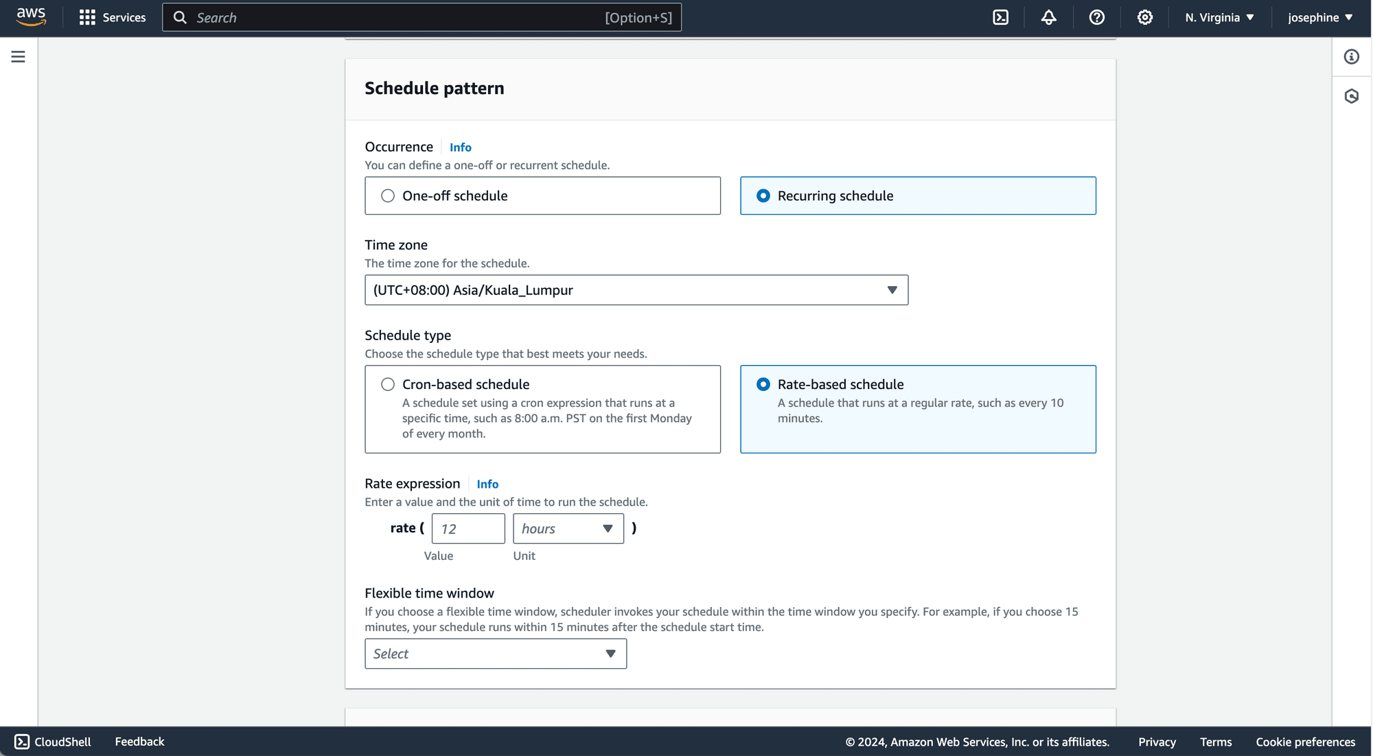 Amazon EventBridge - recurring schedule (fixed rate).png